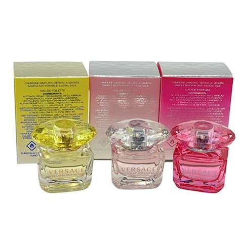 versace miniature variety trio collection perfume gift set for women|Versace 5 piece mini set.